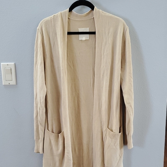 Avec Les Filles Sweaters - Avec Les Filles Cream Open-Front Long Cardigan